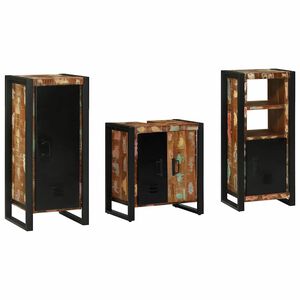 vidaXL Bathroom Furniture Set 3 pcs Multicolour and Black
