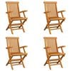vidaXL Folding Chairs 4 pcs Solid Teak Wood