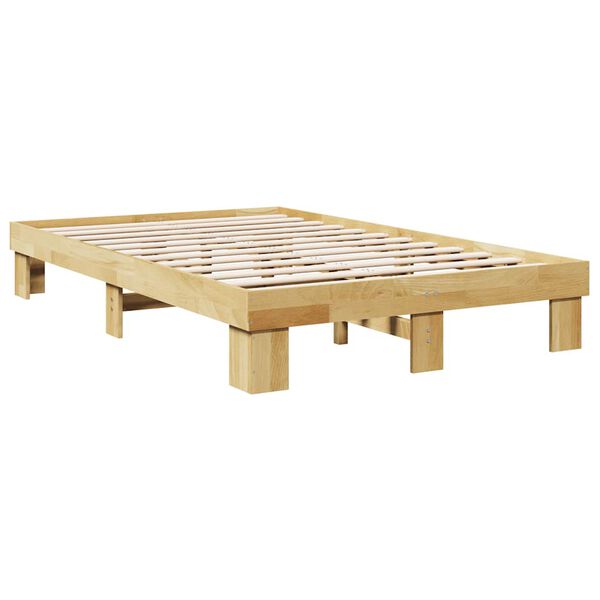 vidaXL Bed Frame without Mattress 120x190 cm Small Double Solid Wood Oak