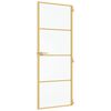 vidaXL Interior Door Slim Golden 76x201.5 cm Tempered Glass and Aluminium