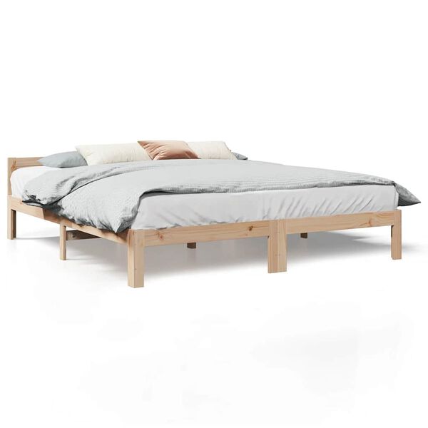 vidaXL Bed Frame without Mattress 180x200 cm Super King Solid Wood Pine
