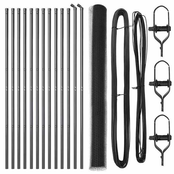 vidaXL Fence Post Grey 25 x 1.5 m (13 mm mesh) Steel