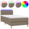 vidaXL Box Spring Bed with Mattress&LED Taupe 80x200cm Fabric
