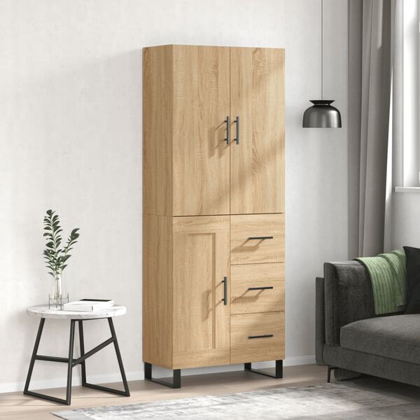 vidaXL Highboard Sonoma Oak 69.5x34x180 cm Engineered Wood