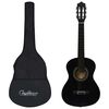 vidaXL Classical Guitar for Beginner and Kid with Bag Black 1/2 34"