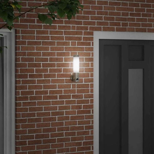 vidaXL Outdoor Wall Light Silver 12 x 7.5 x 29 cm Stainless steel