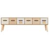vidaXL TV Cabinet with 6 Drawers 130x30x40 cm Solid Pinewood