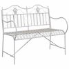 vidaXL Garden Bench 2 -Seater 103.5 x 59 x 89 cm Steel Antique White