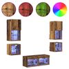 vidaXL TV Wall Units 8 pcs Old Wood Engineered Wood