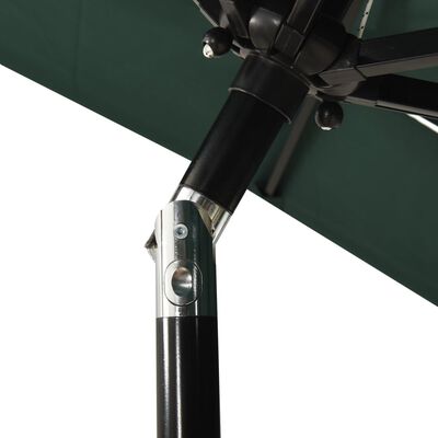 vidaXL 3-Tier Parasol with Aluminium Pole Green 2x2 m