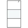 vidaXL Walk-in Shower Wall Black 100x195 cm Half Frosted ESG Glass