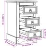 vidaXL Bedside Table Corona White 35 x 32.5 x 58 cm Solid Pine Wood
