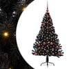 vidaXL Artificial Pre-lit Christmas Tree Black 120 cm PVC