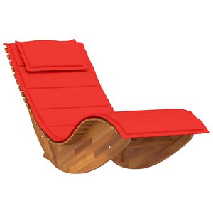 vidaXL Rocking Sun Lounger with Cushion Solid Wood Acacia