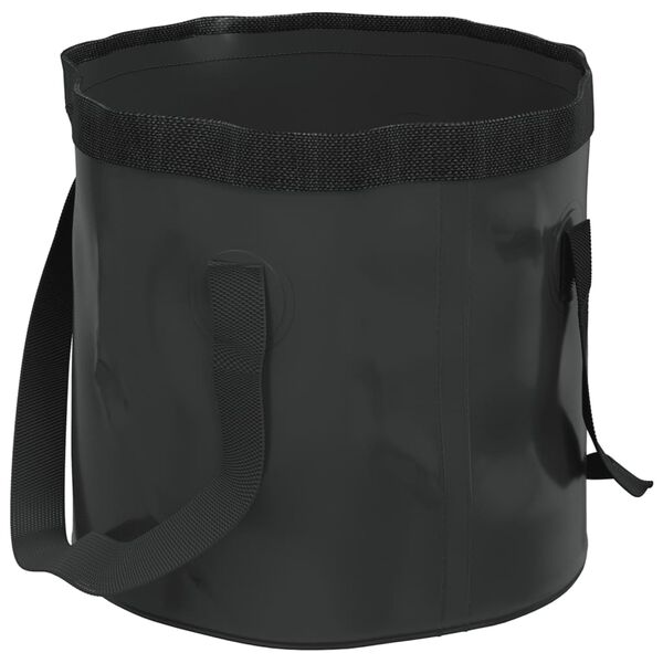vidaXL Folding Buckets 2 pcs Black 20 L PVC