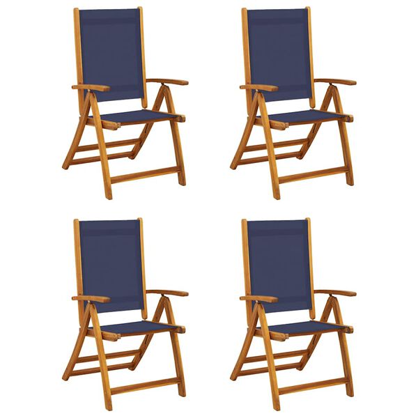 vidaXL Folding Garden Chairs 4 pcs Solid Wood Acacia and Textilene