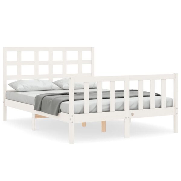 vidaXL Bed Frame without Mattress White 120x200 cm Solid Wood Pine