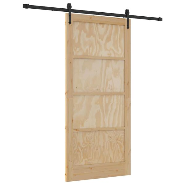 vidaXL Sliding Door ORKDAL Natural and Black 93 x 202 cm