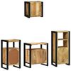 vidaXL Bathroom Furniture Set with Shelf 4 pcs Brown Solid Mango Wood