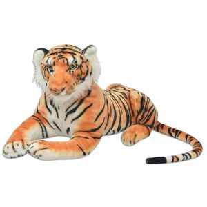 vidaXL Tiger Toy Plush Brown XXL