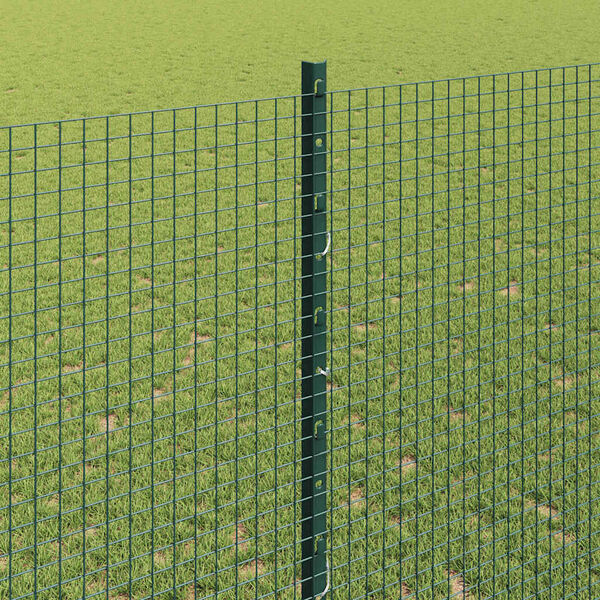 vidaXL Fence with Post Green 1.4 x 50 m Steel and PVC