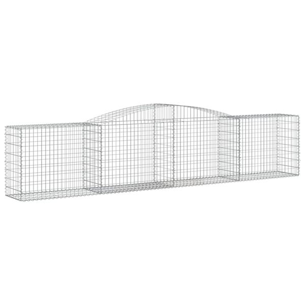 vidaXL Arched Gabion Baskets 2 pcs 400x50x80/100 cm Galvanised Iron