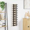 vidaXL Wall Mounted Wine Rack for 12 Bottles Black Iron
