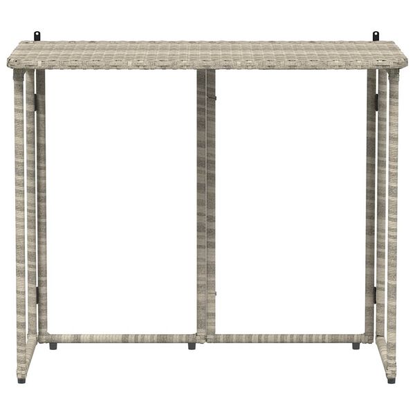 vidaXL Folding Garden Table Light Grey 90x51x75 cm Poly Rattan