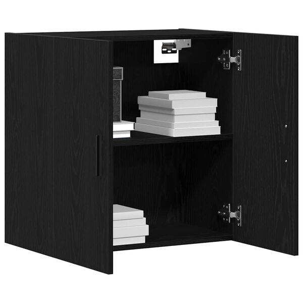 vidaXL Wall-mounted Cabinet Black Oak 60 x 31 x 60 cm Engineered Wood