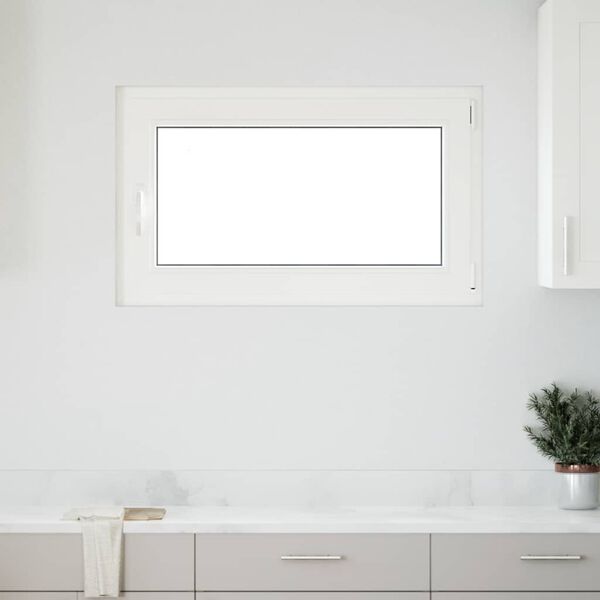 vidaXL Basement Window "RISOR" 100x60 cm Tilt&Turn DIN Right White