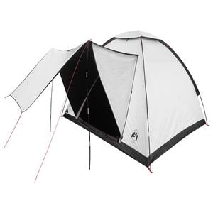 vidaXL Camping Tent 2-Person White Blackout Polyester and Steel