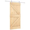 vidaXL Sliding Door 90 x 210 cm Solid Pine Wood Natural and White
