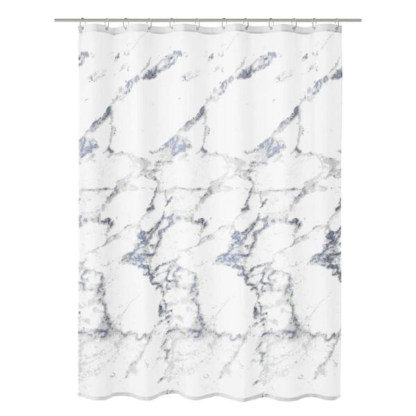 Kleine Wolke Shower Curtain Marble 180x200 cm White and Grey