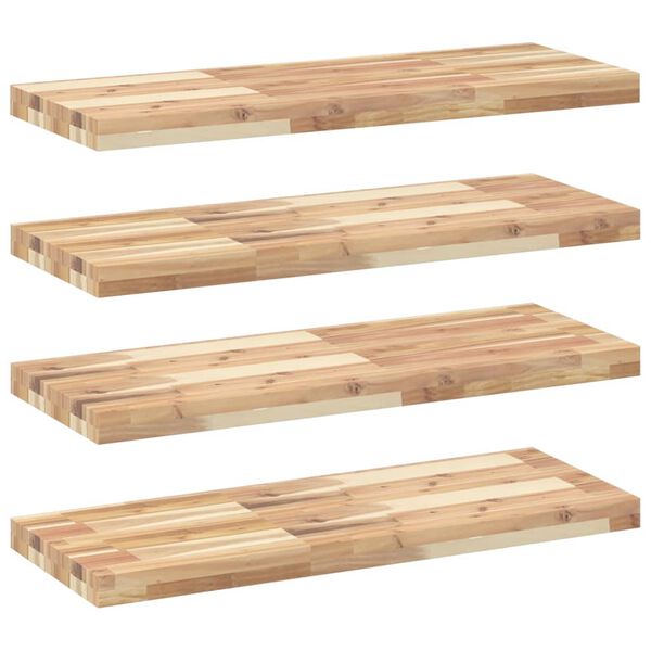 vidaXL Floating Shelves 4 pcs 100x30x4 cm Untreated Solid Wood Acacia