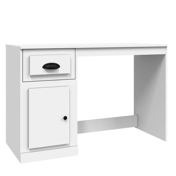 vidaXL Desk with Drawer White 115x50x75 cm Engineered Wood