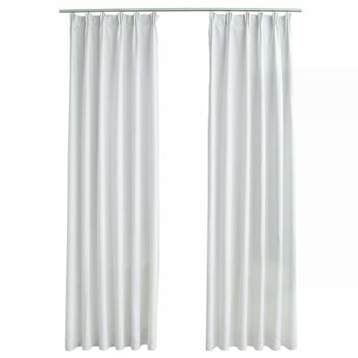 vidaXL Blackout Curtains with Hooks 2 pcs Off White 140x225 cm