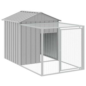 vidaXL Chicken Cage with Run Light Grey 117x201x123cm Galvanised Steel