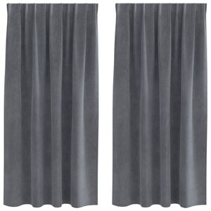 vidaXL Blackout Curtains 2 pcs Light Grey 140 x 175 cm Velvet