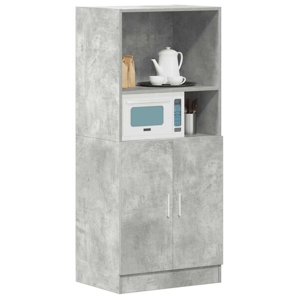 vidaXL Kitchen Cabinet Concrete Grey 57x41.5x131.5 cm Engineered Wood