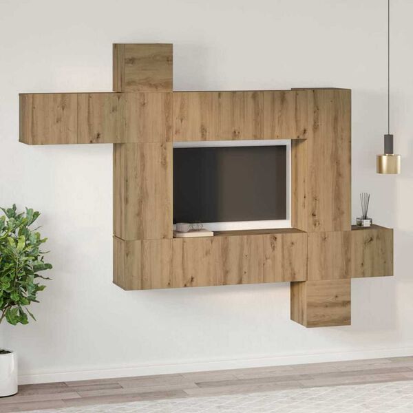 vidaXL TV Cabinet Set 10 pcs Artisan oak 30.5 x 30 x 90 cm