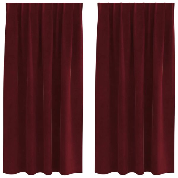 vidaXL Blackout Curtains 2 pcs Wine Red 140 x 175 cm Velvet
