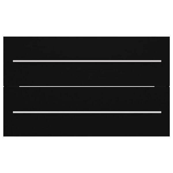 vidaXL Sink Cabinet Black 80x38.5x48 cm Engineered Wood