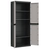 vidaXL Outdoor Storage Cabinet Grey and Black 65x37x165 cm PP