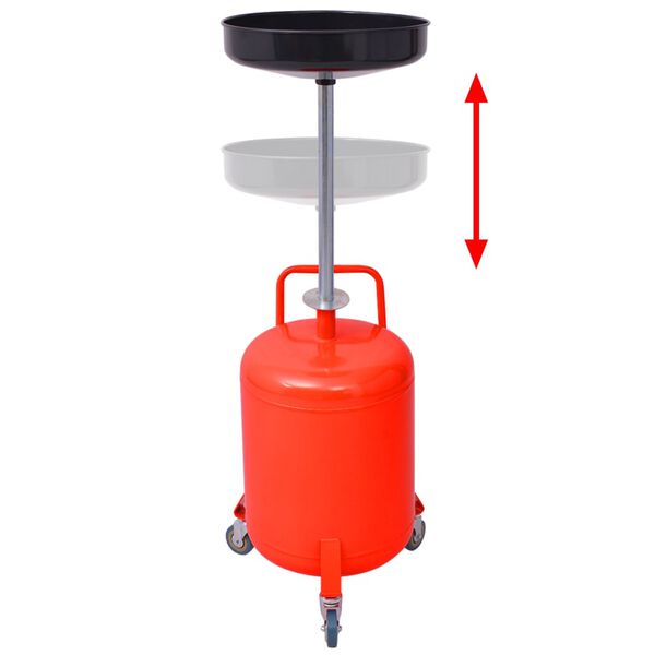 vidaXL Waste Oil Drainer 49.5 L Steel Red