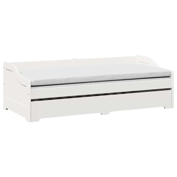vidaXL Daybed with Trundle without Mattress IRUN White 90x200 cm