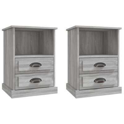 vidaXL Bedside Cabinets 2 pcs Grey Sonoma 43x36x60 cm