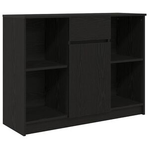 vidaXL Sideboard with Drawer Black Oak 101x35x76 cm Engineered Wood