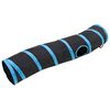 vidaXL S-shaped Cat Tunnel Black and Blue 122 cm Polyester