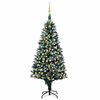vidaXL Christmas Tree | Green and white | PVC, steel, plastic | 210 cm