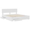vidaXL Bed Frame with Headboard White 180 x 200 cm Engineered Wood